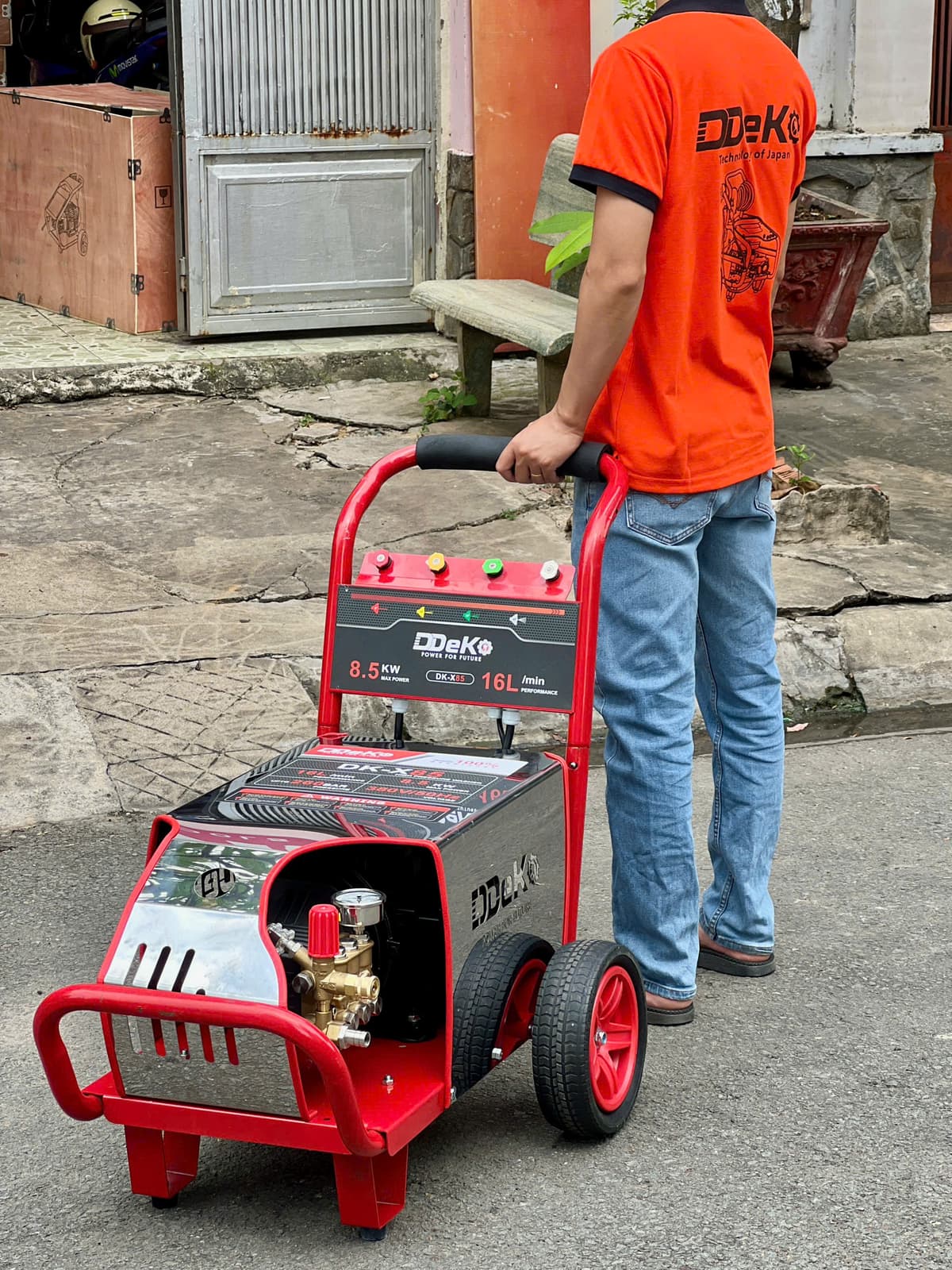 MÁY XỊT RỬA ÁP LỰC CAO CÔNG NGHIỆP 3 PHA DEKO DK-X85 8.5KW — ảnh 1